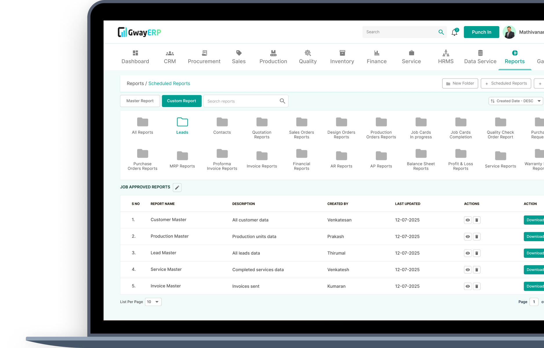 Custom Report Creation