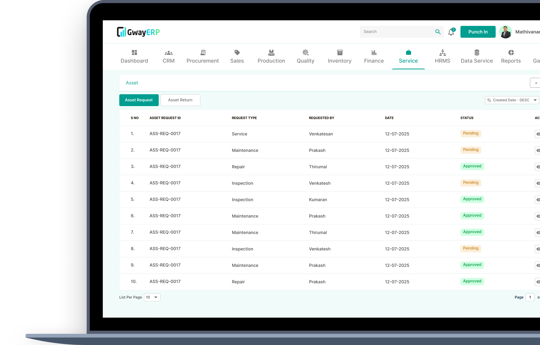 Asset & Item Based Service Tracking